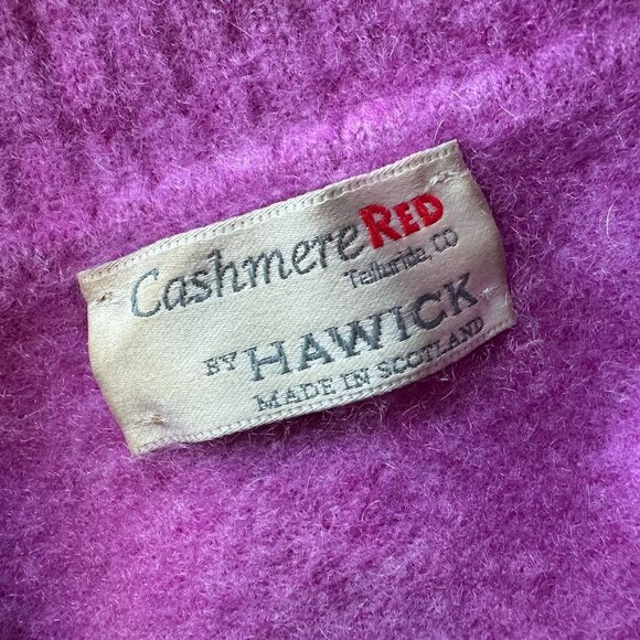 Vintage Cashmere Red by Hawick Womens Medium Sweater Pure Cashmere V-Neck - Picture 6 of 8